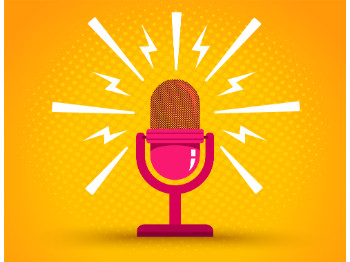 Microphone illustrated graphic.
