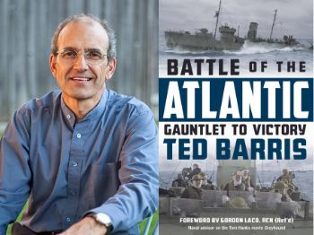 Author Ted Barris and his book Battle of the Atlantic: Gauntlet to Victory