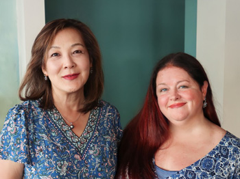 Authors Janie Chang and Kate Quinn.