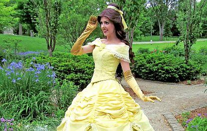 Princes in a yellow dress in a garden